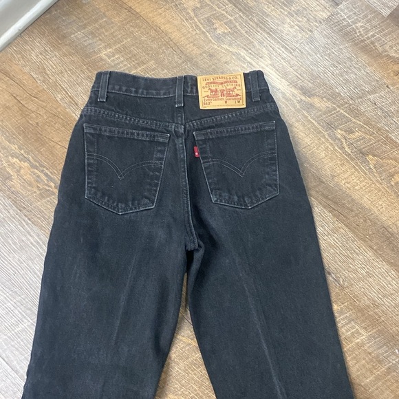 1999 VINTAGE LEVI’S 512 SLIM FIT STRAIGHT LEG HIGH WAISTED CREASED BLACK WASHED - Picture 6 of 16
